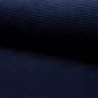 Tissu Jersey Côtelé Aspect Velours Bleu marine - Par 10 cm