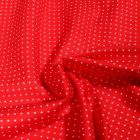 Tissu Coton imprimé Mini pois 2 mm sur fond Rouge - Par 10 cm