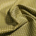 Tissu Coton imprimé Mini pois 2 mm sur fond Vert kaki - Par 10 cm