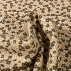 Tissu Jersey Coton Bio Tâches léopard sur fond Jaune pastel - Par 10 cm