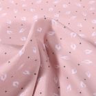 Tissu Jersey Coton Bio Pétales et petits pois sur fond Rose bébé - Par 10 cm