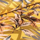 Tissu Jersey Viscose Feuilles de palmier sur fond Jaune