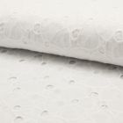Tissu Broderie anglaise Deluxe n°150 sur fond Blanc - Par 10 cm