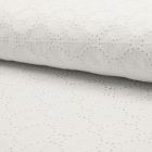 Tissu Broderie Anglaise Cercles Blanc sur fond Blanc - Par 10 cm