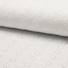 Tissu Broderie anglaise Deluxe n°750 sur fond Blanc - Par 10 cm