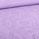 Tissu Broderie anglaise Suzzy sur fond Lilas