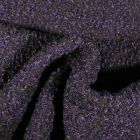 Tissu Lainage bouclettes bicolores violet sur fond Noir - Par 10 cm