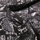 Tissu Bengaline Jacquard Peau de reptiles sur fond Noir