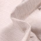 Tissu Toile extérieure Dralon Grande largeur Fines rayures taupe sur fond Blanc