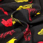 Tissu Burlington Dragon Khan sur fond Noir