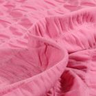 Tissu Jersey Coton smocké uni Rose