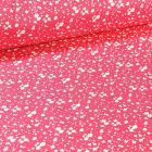 Tissu coton imprimé Arty Léonie sur fond Rouge griotte - Par 10 cm