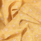 Tissu Coton imprimé Arty Riad sur fond Jaune - Par 10 cm