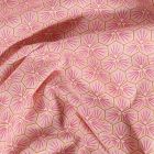 Tissu Coton imprimé Arty Riad sur fond Rose - Par 10 cm