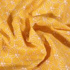 Tissu Coton enduit Riad sur fond Jaune - Par 10 cm