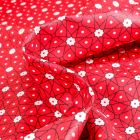 Tissu Coton enduit Etoiles et pois sur fond Rouge griotte