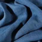 Tissu Lin lavé d'ameublement Bleu pétrole - Par 10 cm