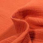 Tissu Double gaze de coton uni Rouille - Par 10 cm