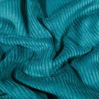 Tissu Velours côtelé uni Bleu canard - Par 10 cm