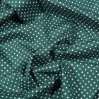 Tissu Coton imprimé Petits pois 3 mm sur fond Vert foncé - Par 10 cm