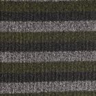 Tissu Maille côtelée Lurex Rayures Noir, gris et vert kaki - Par 10 cm