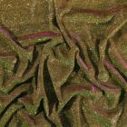 Tissu Jersey Lurex Pailleté sur fond Or reflets verts et mauves - Par 10 cm