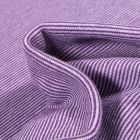 Tissu Bord côte Fines rayures violette sur fond Blanc