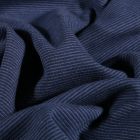 Tissu Bord côte Rayures bleu sur fond Bleu marine - Par 10 cm