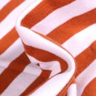 Tissu Jersey Coton Rayures 1cm sur fond Orange