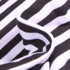 Tissu Jersey Coton Rayures 1cm sur fond Noir