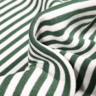 Tissu Bord côte Rayures 5mm vert foncé sur fond Blanc