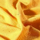 Tissu Double gaze Lina Pois dorés sur fond Jaune moutarde - Par 10 cm
