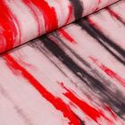 Tissu Jersey Viscose Tie and dye sur fond Rouge - Par 10 cm