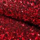 Tissu Sequins épais extensible Rouge