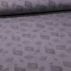 Tissu Suédine Jersey Formes géométriques sur fond Gris acier - Par 10 cm