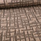Tissu Maille Labyrinthe sur fond Camel - Par 10 cm