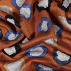Tissu Jersey Milano Pois destructurés bicolores sur fond Rouille - Par 10 cm