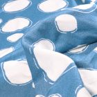 Tissu Jersey Viscose avec aspect crêpe Bubble sur fond Bleu