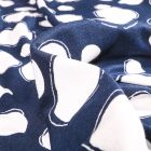 Tissu Jersey Viscose avec aspect crêpe Bubble sur fond Bleu marine