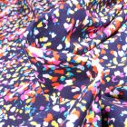 Tissu Jersey coton Helena Confettis multicolores sur fond Bleu marine