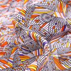 Tissu Jersey coton Formes psychédéliques sur fond Orange