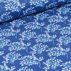 Tissu Coton imprimé LittleBird Branches fleuris sur fond Bleu