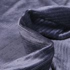 Tissu Velours Jersey côtelé uni unicolour sur fond Bleu marine