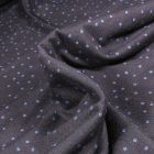 Tissu Jersey  Viscose Pois 2 mm sur fond Bleu nuit