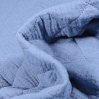 Tissu Double gaze Matelassée uni Bleu azur