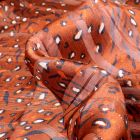 Tissu Satin Taches léopard et rayures transparentes sur fond Cuivre