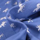 Tissu Jersey Coton Licornes métallisées sur fond Bleu