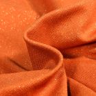 Tissu Bord côte pailleté Or sur fond Orange
