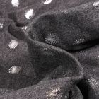 Tissu Jersey Coton Pissenlits métallisés sur fond Gris anthracite chiné