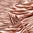 Tissu Sweat envers molletonné Zebra sur fond Rose nude